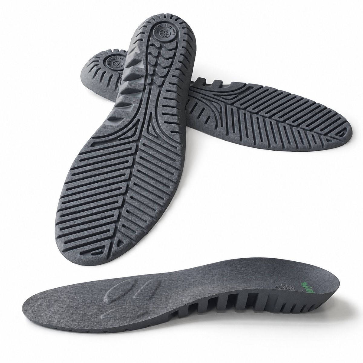Natural rubber foot support and insole component